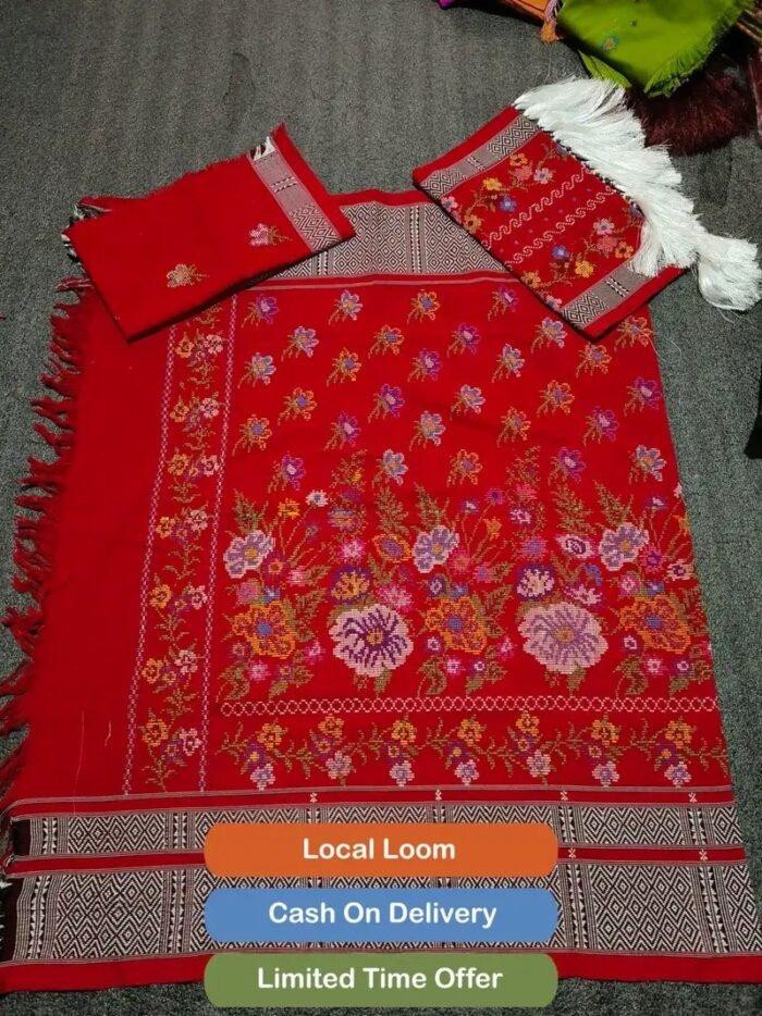 Dakmanda red 3 set | beautiful flower | local loom | cash on delivery available