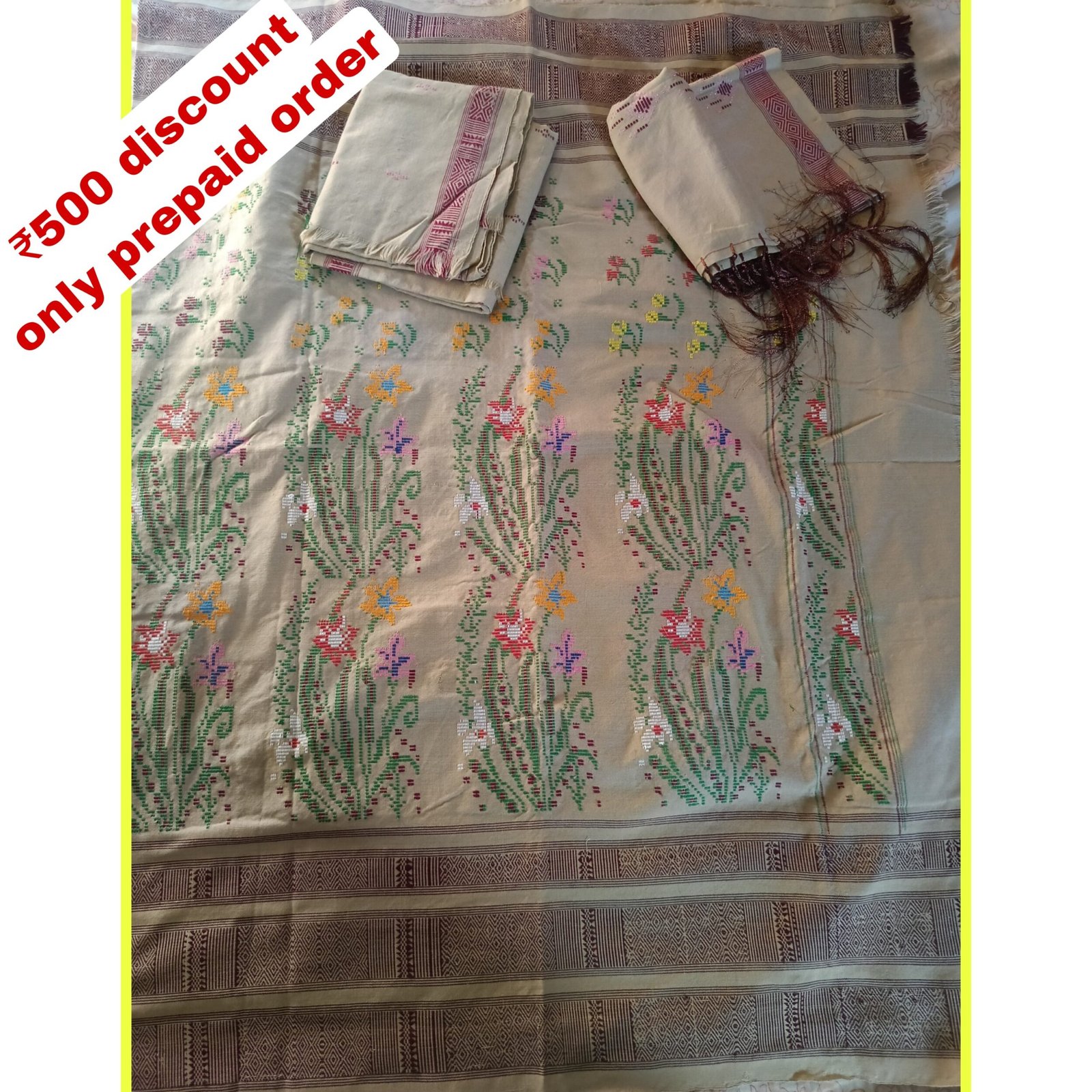 Dakmanda 3 piece | handloom |Acrylic yarn| Cash on delivery available